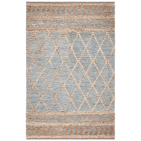 Safavieh 3 x 5 ft. Natural Fiber Hand Woven Rectanglar Rug - Natural & Blue NF955N-3